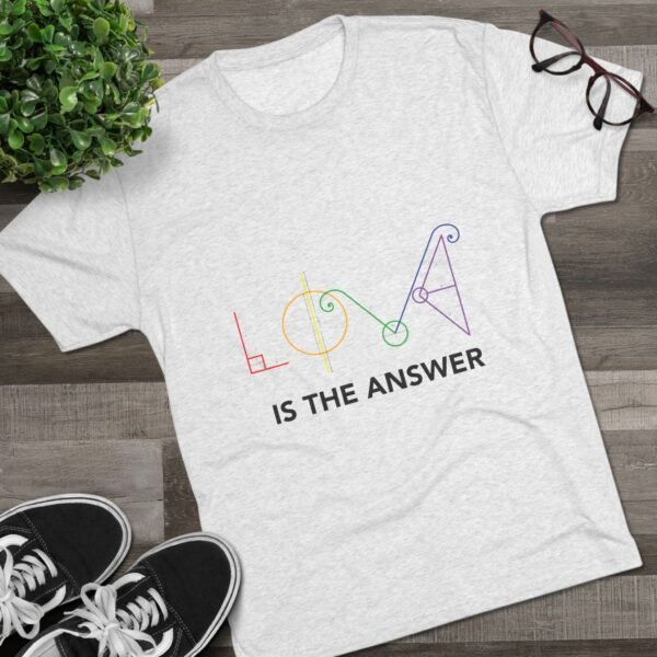 Love Is the Answer Unisex Crew Tee, Inspirational T-Shirt, Gift for Friends, Positive Vibes, Casual Wear, Summer Fashion - Image 3
